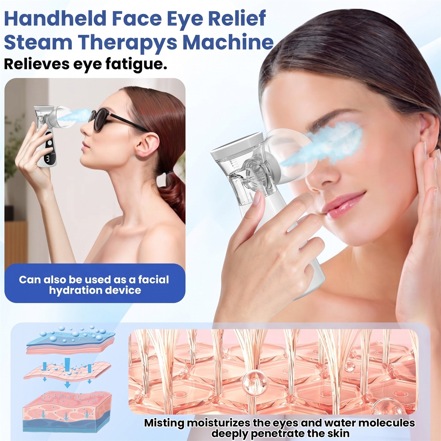 Face Steamer - Umidificador Nano para Olhos, Nebulizador, Vaporizador