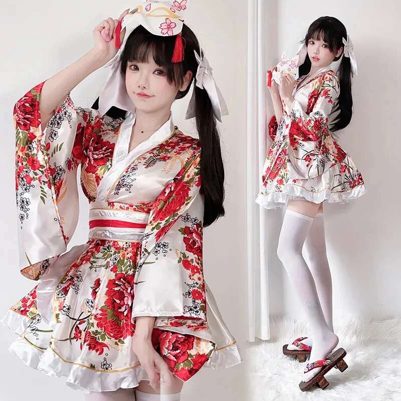 Bathrobe - Vestido quimono japonês modificado para mulheres,