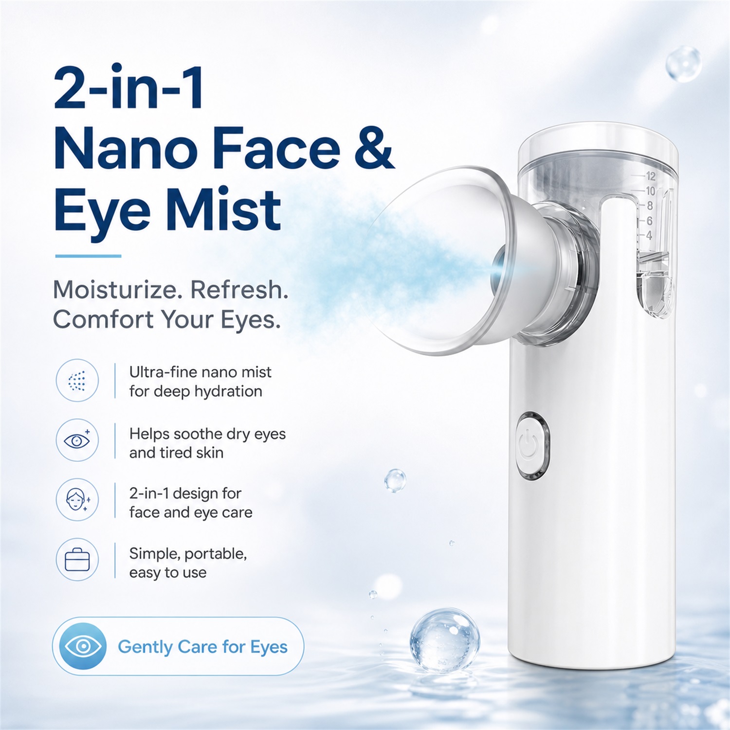 Face Steamer - Umidificador Nano para Olhos, Nebulizador, Vaporizador