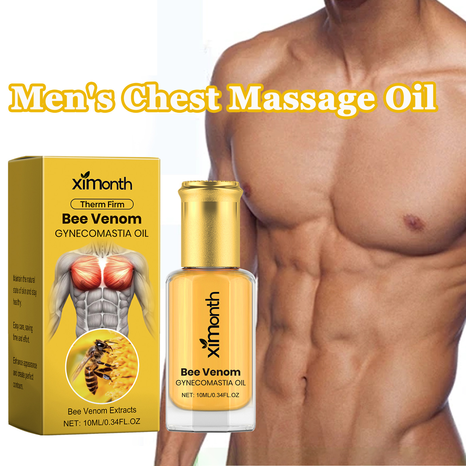 Body Oil - Óleo de massagem no peito masculino