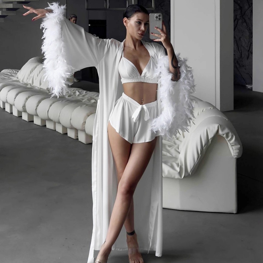 Bathrobe - Conjunto de três peças: Roupão com
