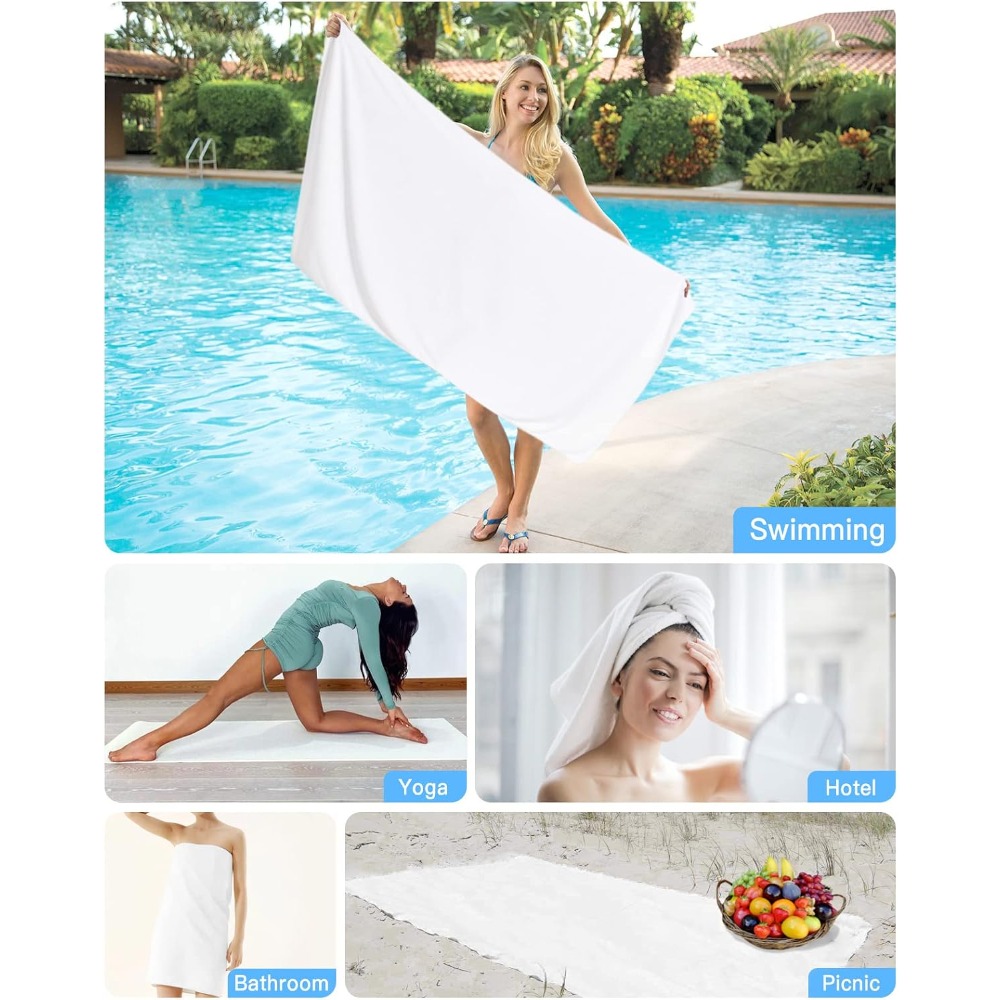 Toalha de Praia Branca Pura, L - Spa Towel avaliação e preço