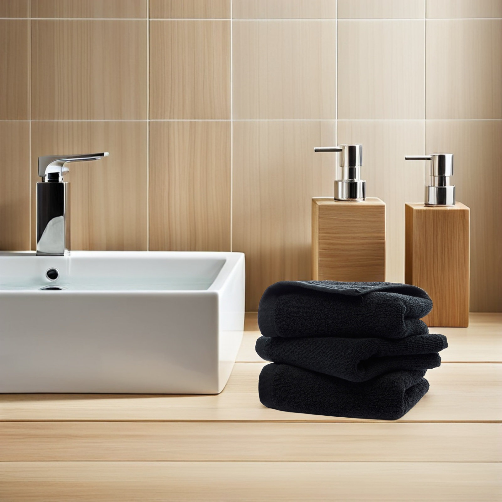 Toalha de Mão de Algodão Preto - Spa Towel avaliação e preço