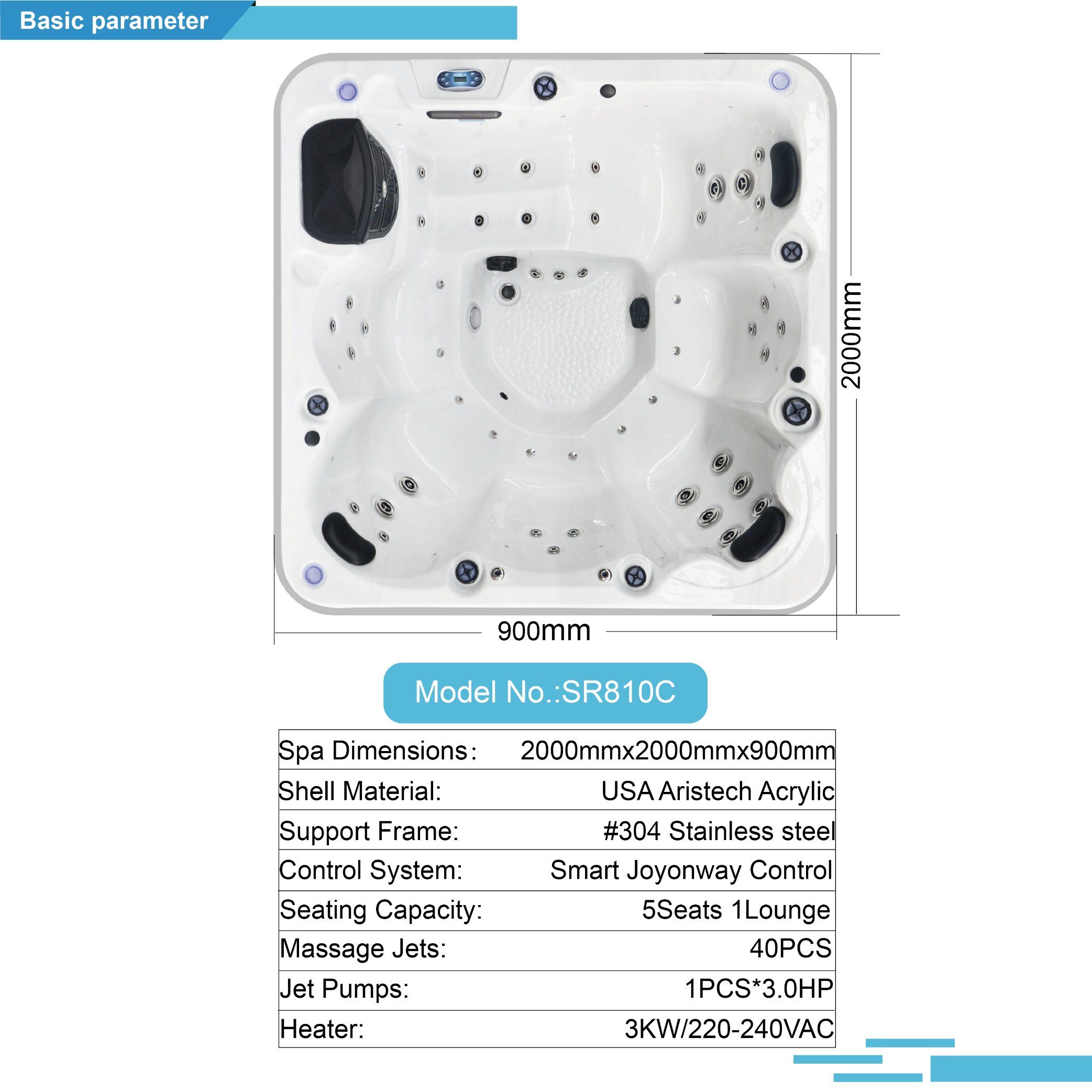 Jacuzzi externo de 2m para 6 p - Hot Tub avaliação e preço