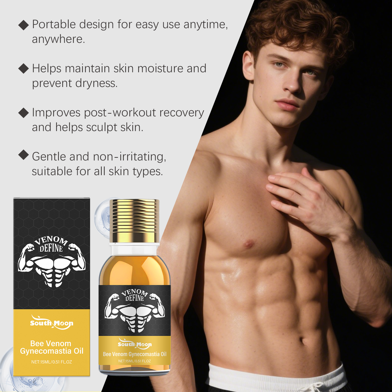 Óleo de ginecomastia veneno de - Body Oil avaliação e preço