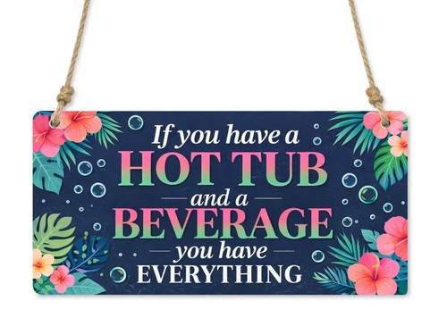 1x Placa de Metal Suspensa par - Hot Tub avaliação e preço